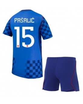 Billige Fotballdrakt Kroatia Mario Pasalic #15 Replika Bortedraktsett Barn VM 2026 Kortermet (med bukser)